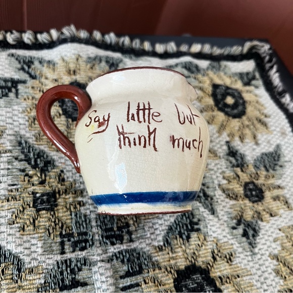 Hand-Painted Ceramic Pitcher with Rustic Scene - Picture 2 of 4